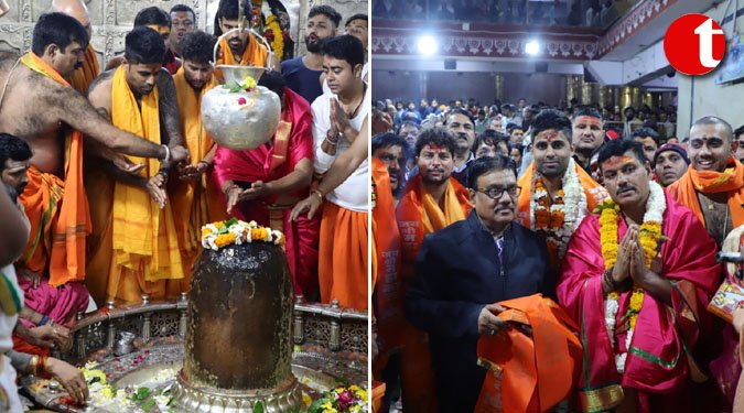 भारतीय क्रिकेट टीम के खिलाड़ियों ने किये बाबा महाकाल के दर्शन