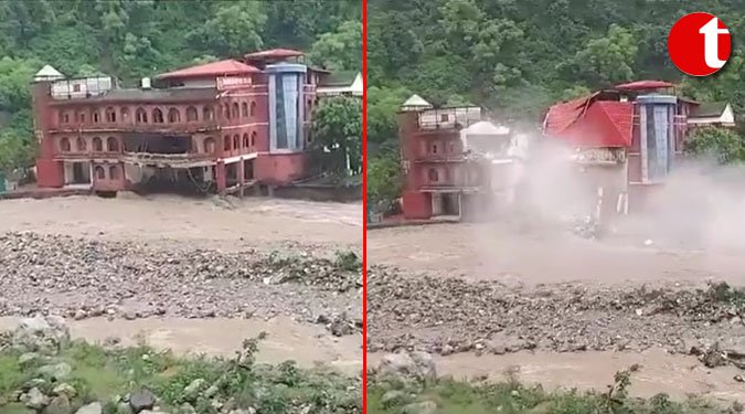 देहरादून में आफत की बारिश, दून डिफेंस कॉलेज की बिल्डिंग हुई जमीदोज़