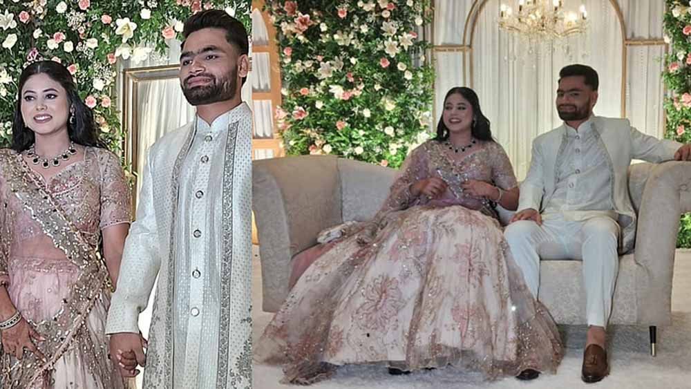 पिंक लहंगे में प्रिया तो सिल्वर शेरवानी में नजर आए रिंकू सिंह, रिंकू सिंह और प्रिया सरोज की हुई