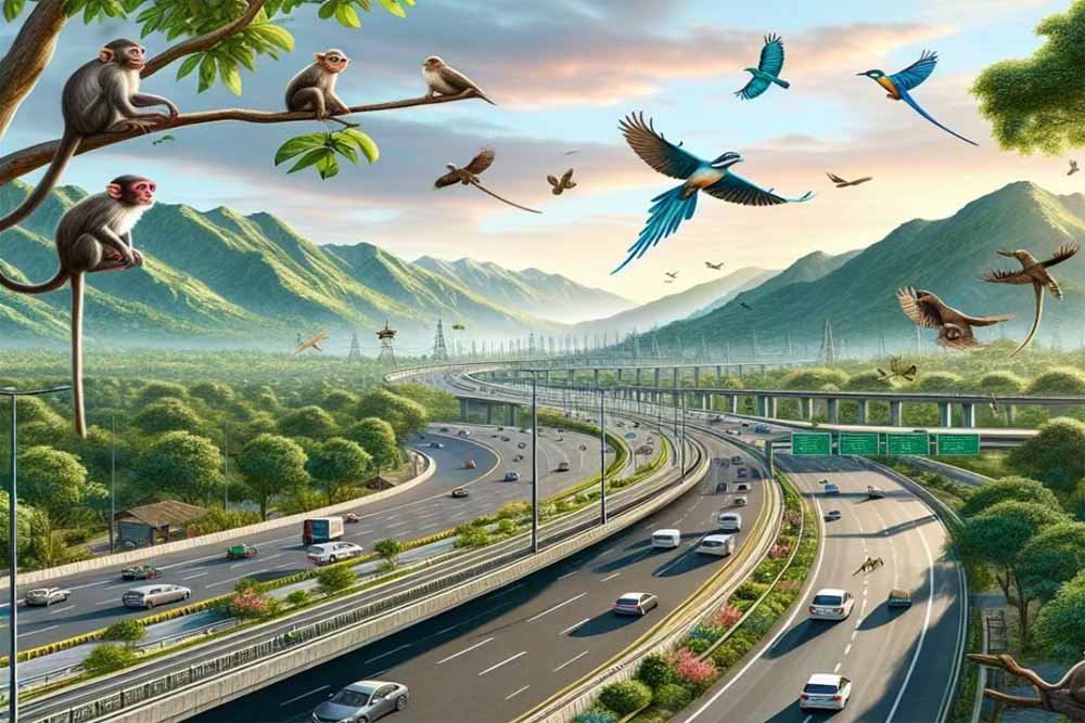 नई योजना: एक्सप्रेसवे पर झूलते बंदर और नीचे दौड़ते वाहन, देखिए कैसे होगा मज़ेदार संतुलन