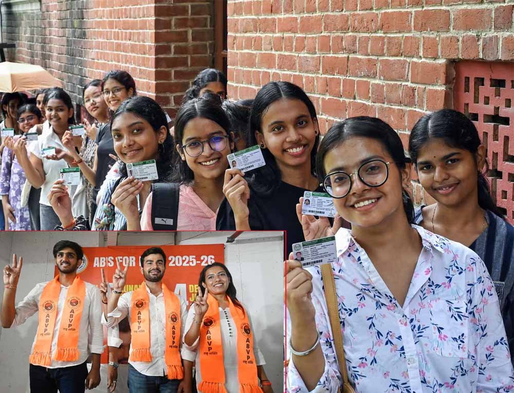 दिल्ली विश्वविद्यालय में ABVP का दबदबा, डूसू अध्यक्ष समेत 3 पदों पर कब्जा