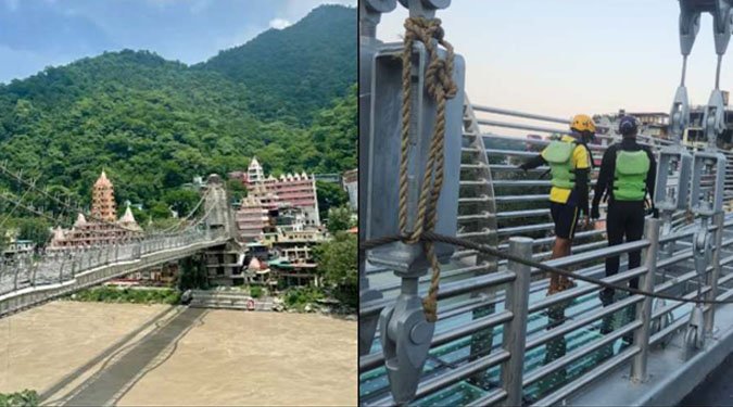 ऋषिकेश: निर्माणाधीन बजरंग सेतु से गंगा में गिरा दिल्ली का युवक, तलाश जारी