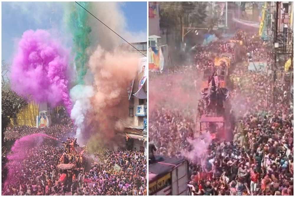 गुलाल से सजी आसमान की मिसाइलें: इंदौर में रंगपंचमी का अनोखा जश्न, इस बार नेता रहे दूर