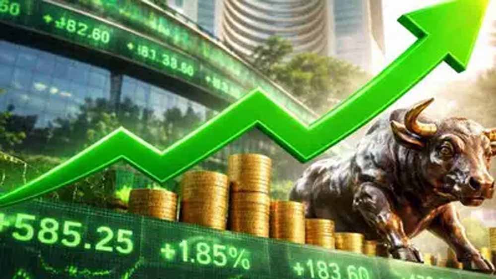 ट्रंप के शांति संदेश से शेयर बाजार हरा, सेंसेक्स 77,945.95 तक पहुँचा, निफ्टी में 106 अंक की उछा