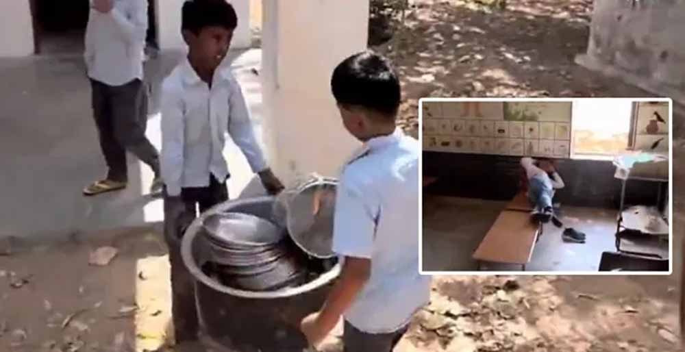 राजस्थान शिक्षा व्यवस्था पर सवाल, नागौर स्कूल में बच्चे कर रहे थे सफाई का काम