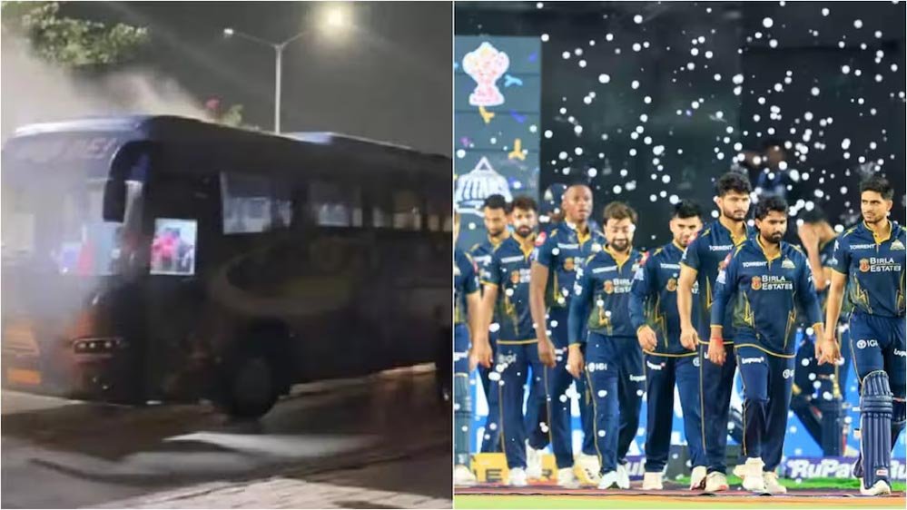 गुजरात टाइटन्स पर टूटा मुसीबतों का पहाड़! IPL फाइनल हारने के बाद टीम बस में लगी आग, मचा हड़कंप