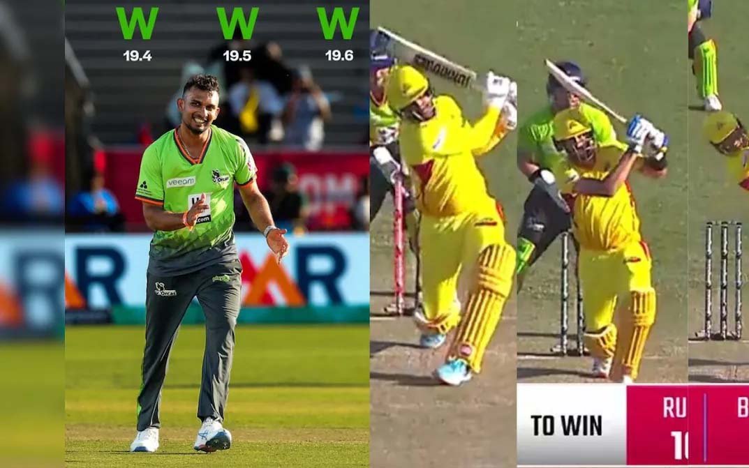 मेजर लीग क्रिकेट में इतिहास, दासुन शनाका ने चार गेंदों में झटके चार विकेट