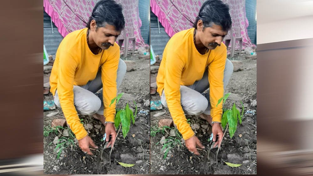 इंदौर संभागीय अध्यक्ष ओम प्रकाश ठाकुर ने आम के वृक्ष देवास में लगाए