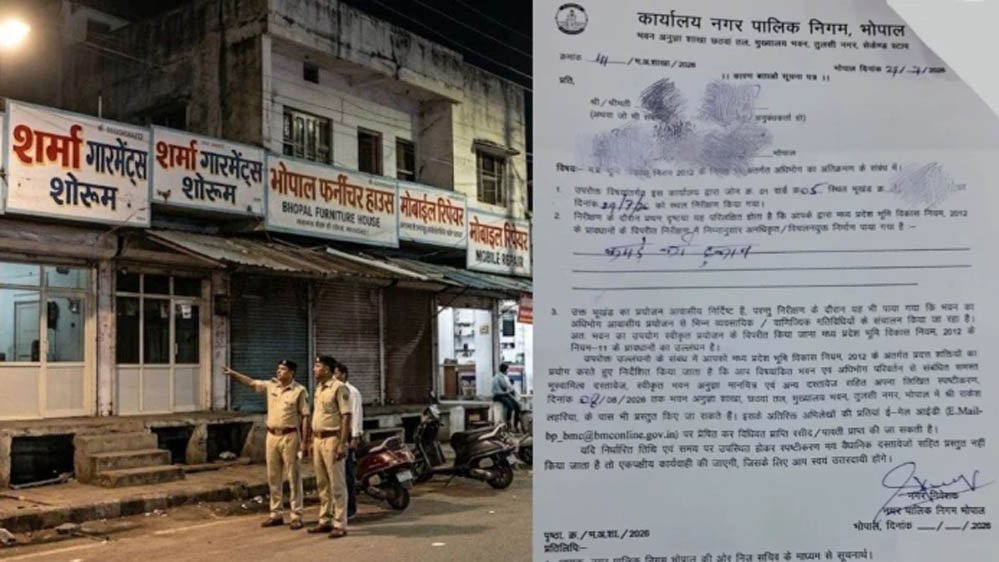 भोपाल नगर निगम की कार्रवाई पर उठे सवाल, अवैध दुकानों को जारी नोटिस में नाम-तारीख तक नहीं