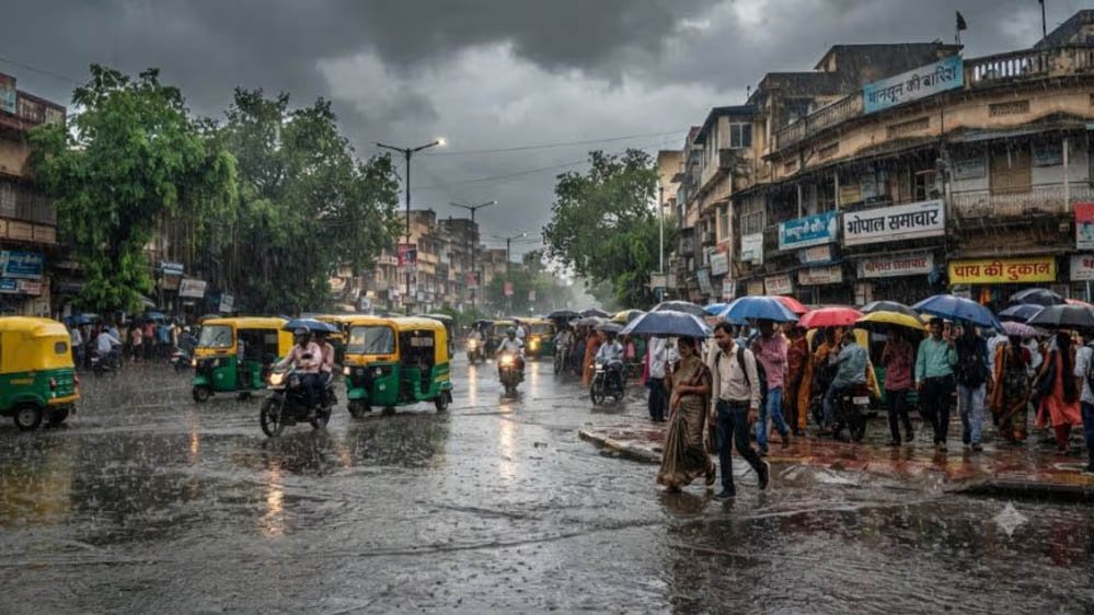 मध्य प्रदेश में बारिश का कहर, 3 मौसमी सिस्टम एक्टिव; बैतूल में भारी बारिश के बीच रेलवे की दीवार