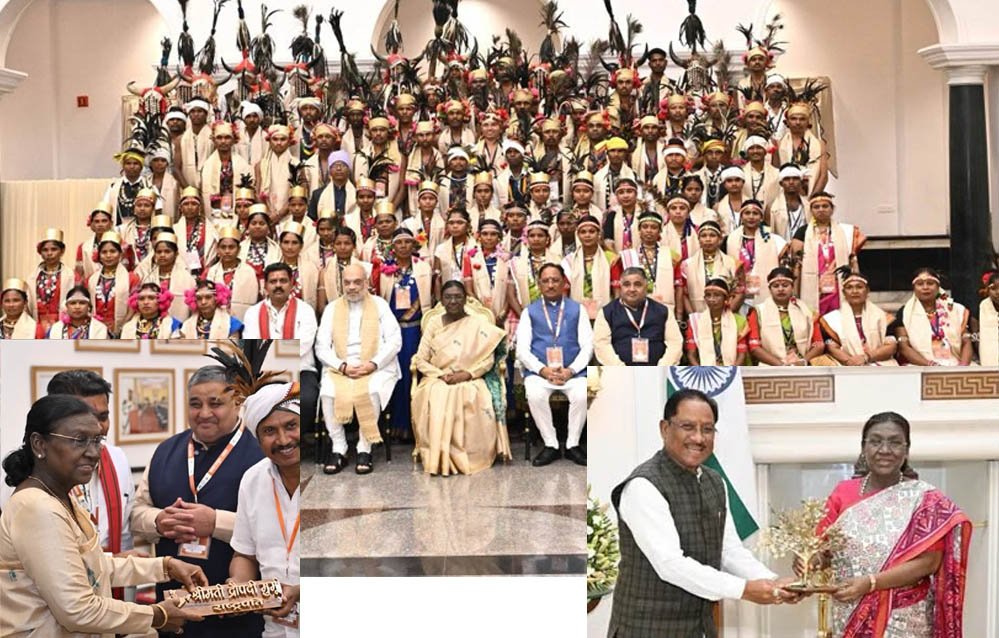 राष्ट्रपति द्रौपदी से बस्तर पंडुम-2026 विजेताओं, परगना मांझी और पद्म पुरस्कार विजेताओं की मुलाक