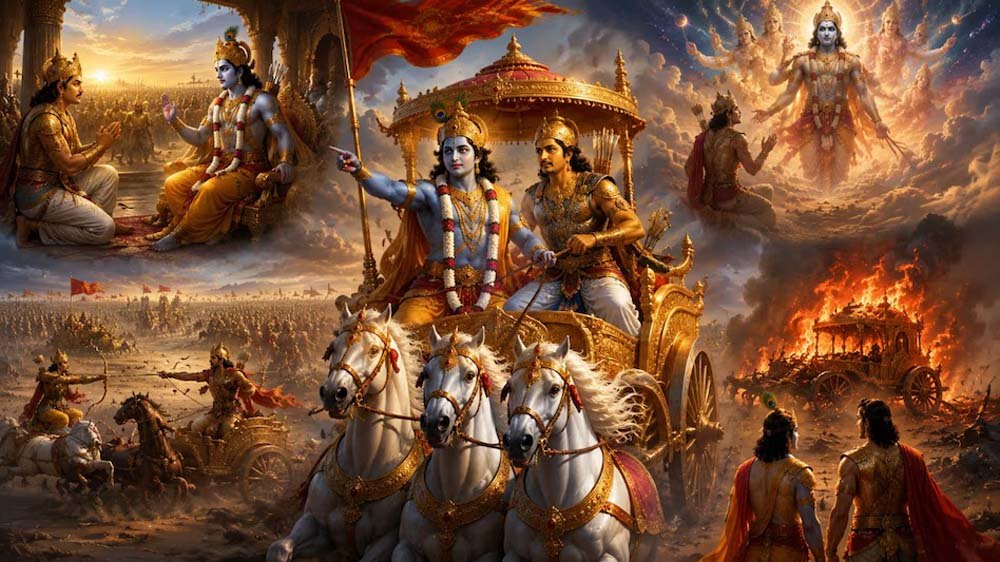 श्रीकृष्ण का अर्जुन को सारथी के रूप में चुनना और गीता का उपदेश