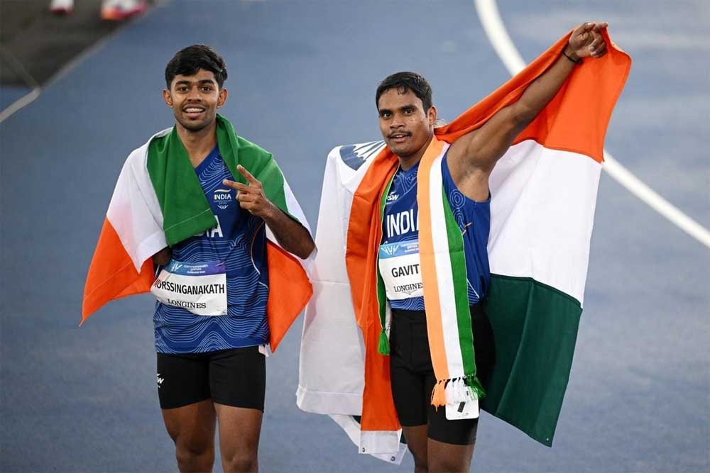 वित्त मंत्री ओपी चौधरी ने राष्ट्रमंडल खेल 2026 में पदक विजेता दिलीप महादु गावित एवं मोहम्मद बास
