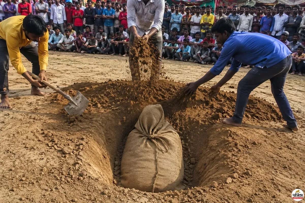 तीन दिन मिट्टी के नीचे दफन रहा युवक, 'लाइव समाधि' स्टंट के दौरान गई जान