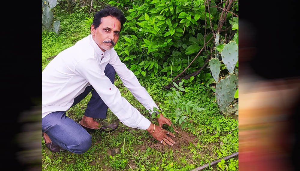 अनूपपुर जिला अध्यक्ष प्रकाश सोनी ने लगाए नीम का पौधे