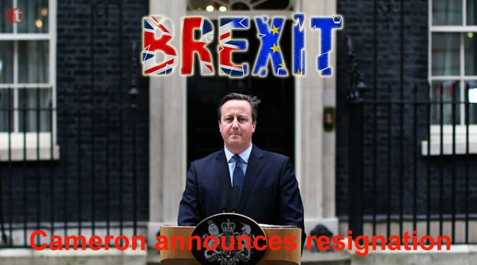 Cameron announces resignation, says new PM should steer UK