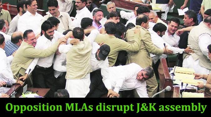 Opposition MLAs disrupt J&K Assembly proceedings
