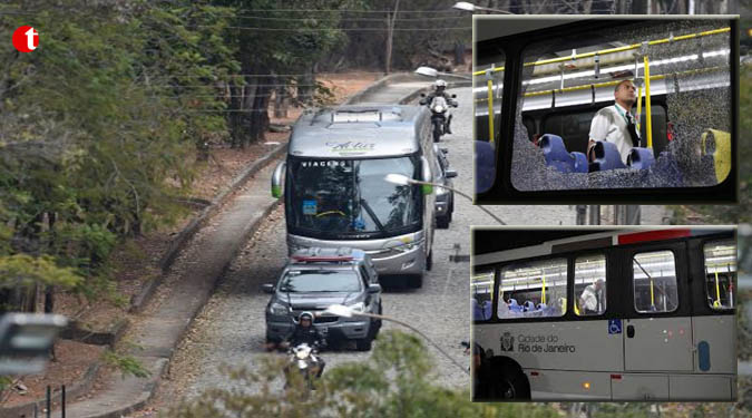 Rio Olympics bus carrying journalists attacked, bullets suspected