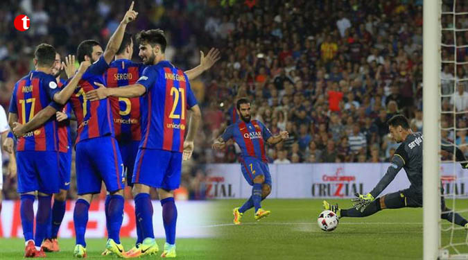 Barcelona beats Sevilla 3-0 to win Spanish Super Cup