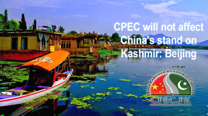 CPEC will not affect China's stand on Kashmir: Beijing