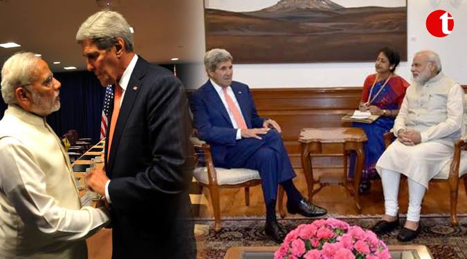 Modi greeted Kerry; ‘Rain have warmly welcomed you’