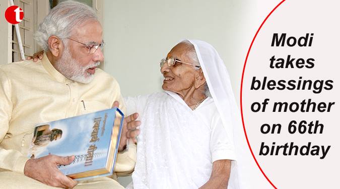 PM Modi takes blessings of Mother on 66th Birthday