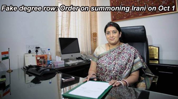 Fake degree row: Order on summoning Irani on October 1