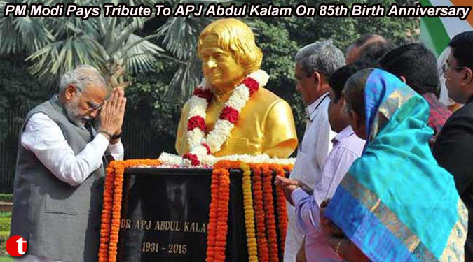 PM Modi pays Tribute to APJ Abdul Kalam on 85th Birth Anniversary