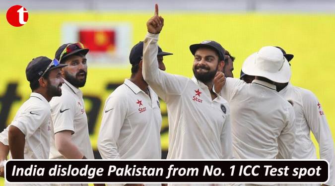 India dislodge Pakistan from No. 1 ICC Test's spot