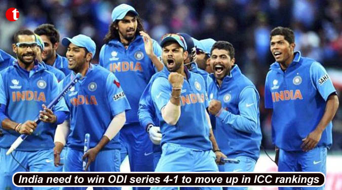 India need to win ODI series 4-1 to move up in ICC rankings