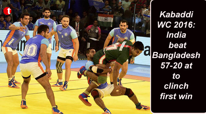 Kabaddi WC 2016: India beat Bangladesh 57-20 at to clinch first win