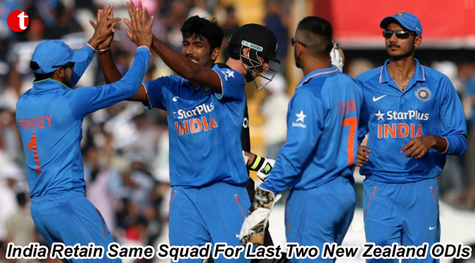 India retain same squad for last two New Zealand ODIs