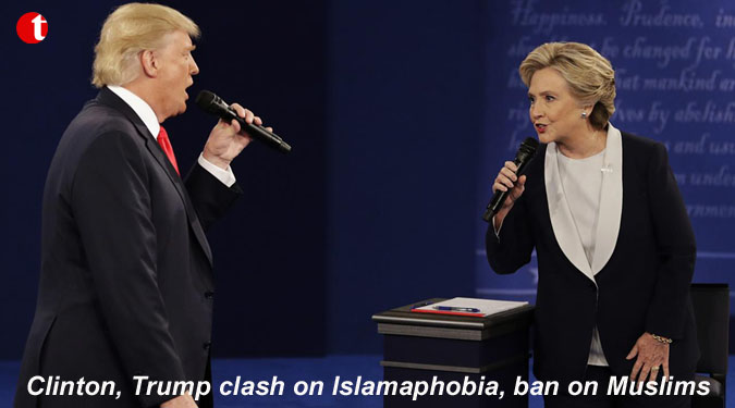 Clinton, Trump clash on Islamaphobia, ban on Muslims