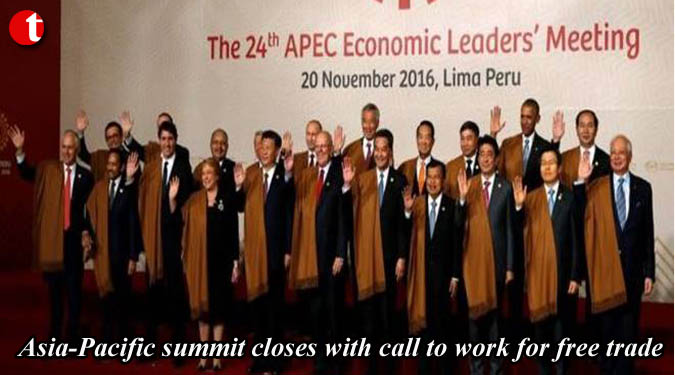 Asia-Pacific summit closes with call to work for free trade