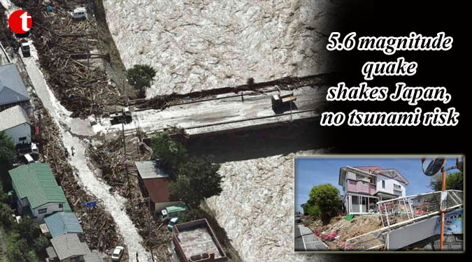 5.6 magnitude quake shakes Japan, no tsunami risk