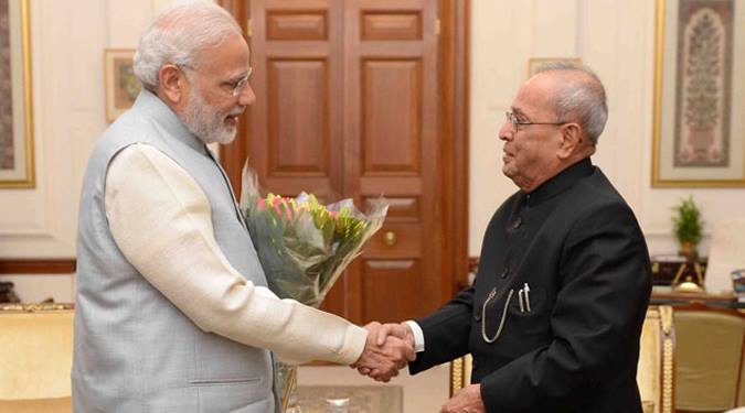 PM Modi called by the president Mukherjee to discuss demonetisation