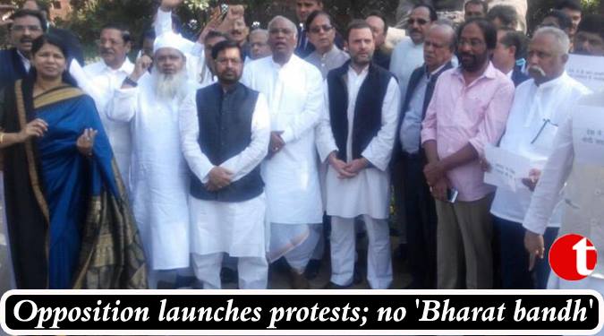 Opposition launches protests; No ‘Bharat Bandh’