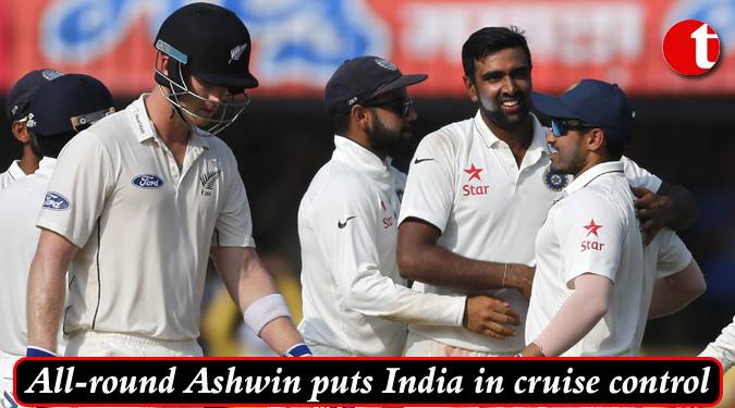 All-rounder Ashwin puts India in cruise control