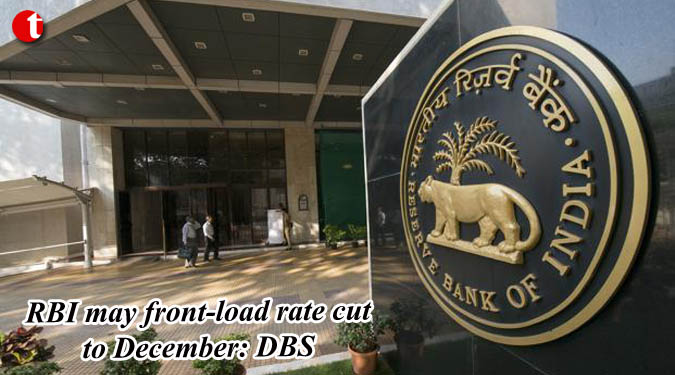 RBI may front-load rate cut to December: DBS