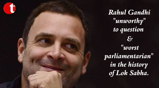 Rahul Gandhi “worst parliamentarian” in the history of Lok Sabha: BJP