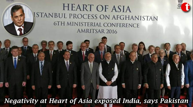 Negativity at Heart of Asia exposed India, says Pakistan