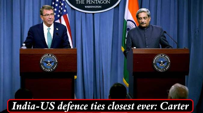 India-US defence ties closest ever: US defence secretary