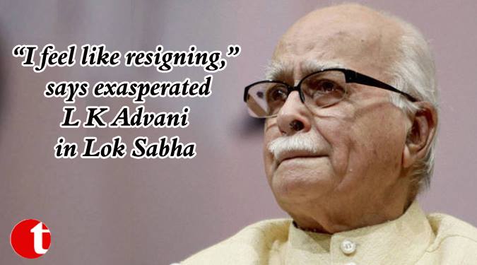 “I feel like resigning” Advani exasperated in Lok Sabha