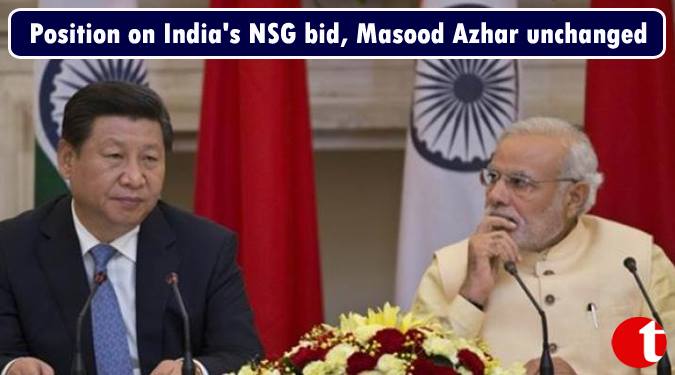 Position on India's NSG bid, Masood Azhar unchanged: China