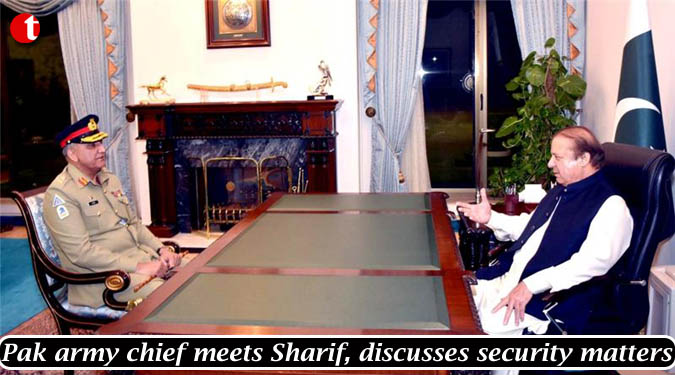 Pak army chief Qamar Bajwa meets Sharif, discusses security matters