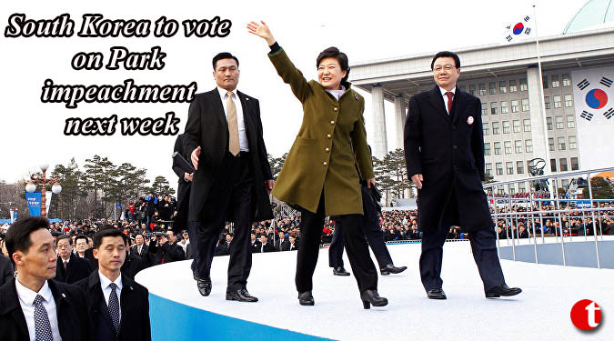 South Korea to vote on Park impeachment next week