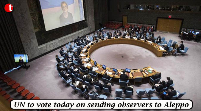 UN to vote today on sending observers to Aleppo