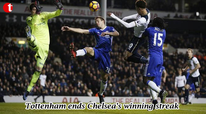 Tottenham ends Chelsea's winning streak