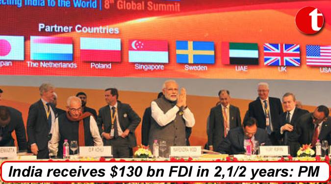 India receives $130 bn FDI in 2, 1/2 years: PM