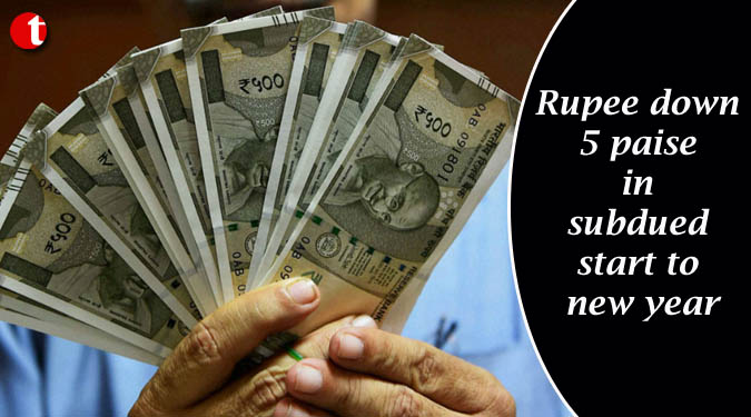 Rupee down 5 paise in subdued start to new year